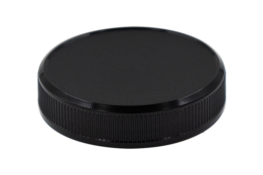 53-400 Black PP Continuous Thread Smooth Top Smooth Ribbed F217 Foam Lined Cap