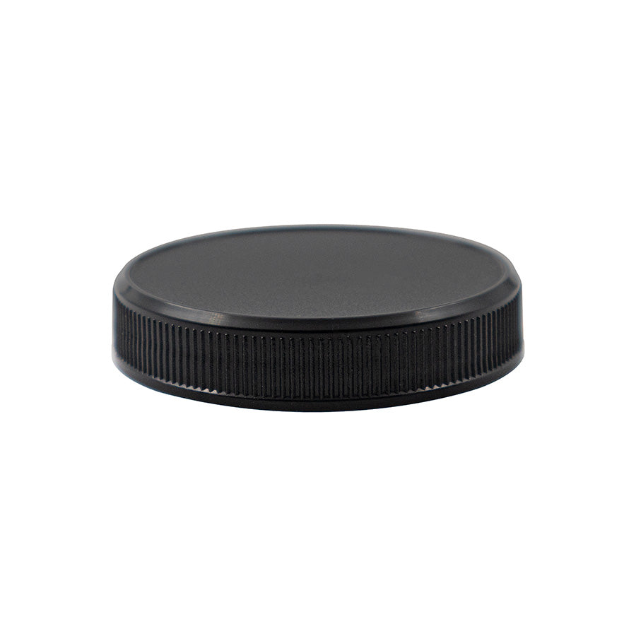 58-400 Black PP Continuous Thread Smooth Top Fine Ribbed Foam Lined Cap