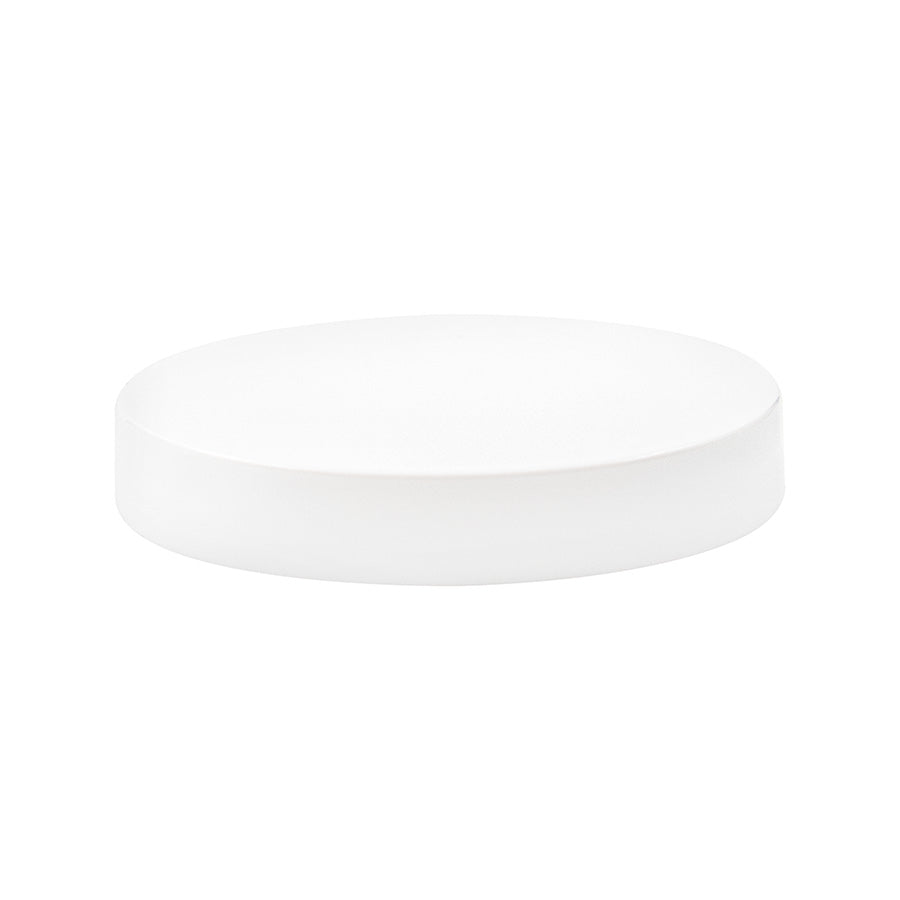 70-400 White PP Continuous Thread Matte Top Fine Ribbed Foam Lined Cap