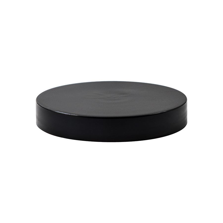 89-400 Black PP Continuous Thread Smooth Top Smooth Sided F217 Lined Cap