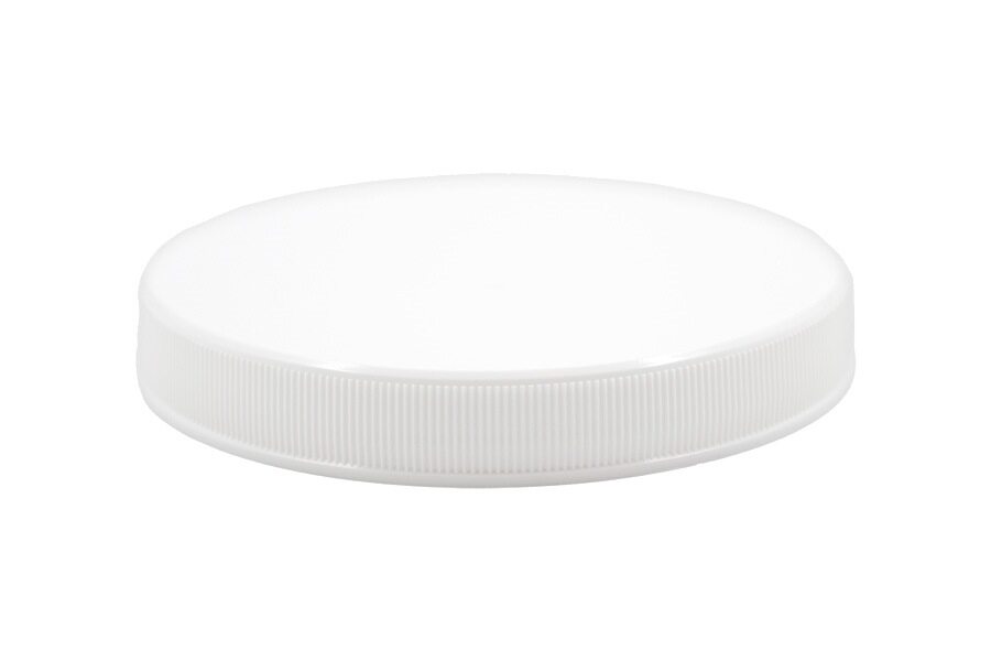 110-400 White PP Ribbed Unlined Cap