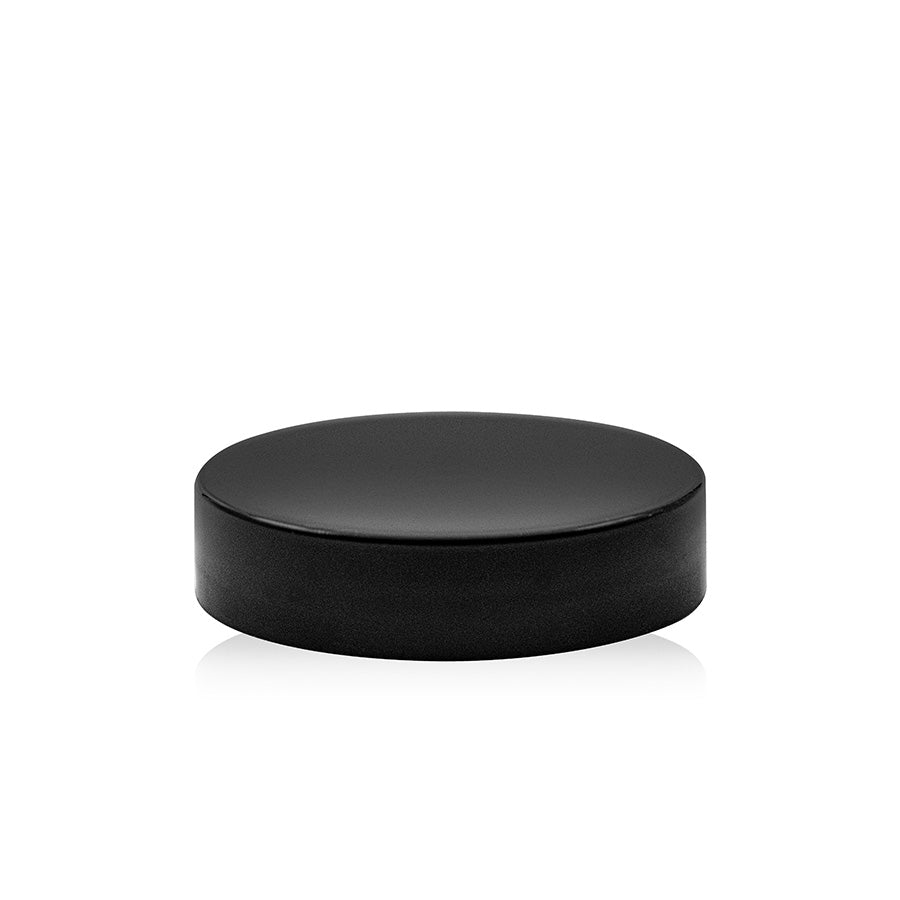 48-400 Black PP Continuous thread Smooth Top Smooth Sided F217 Lined Cap