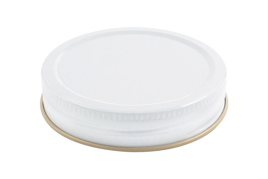 70-450 White Metal Continuous Thread Non-Button Plastisol Lined Cap