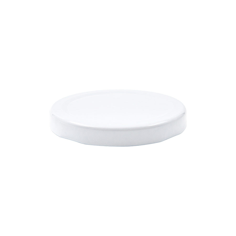 63 mm White Metal Twist / Lug Non Button Plastisol Lined Cap