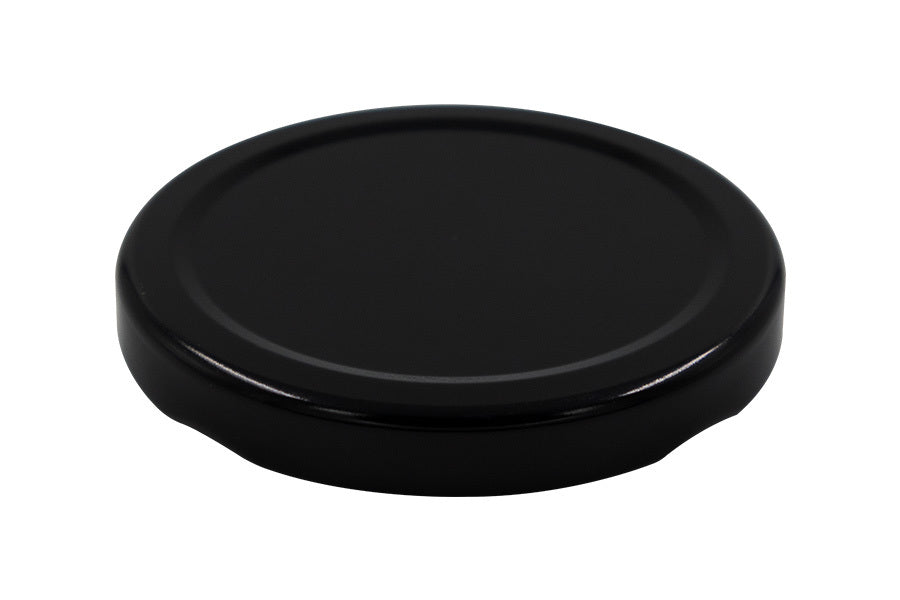 70 mm Black Metal Twist / Lug Non-Button Plastisol Lined Cap