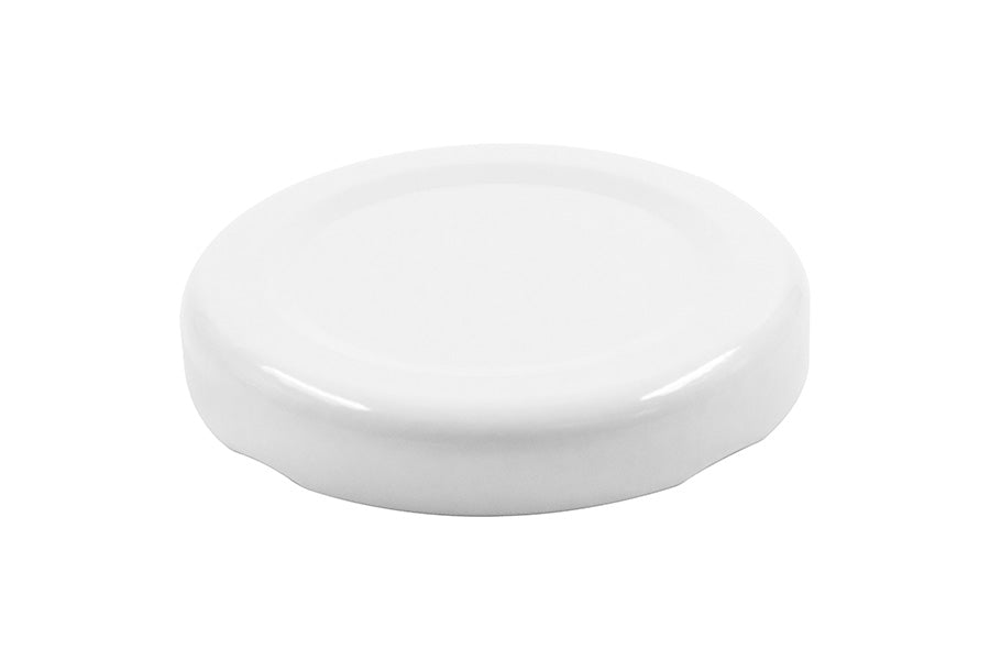 48 mm White Metal Twist / Lug Non-Button Plastisol Lined Cap