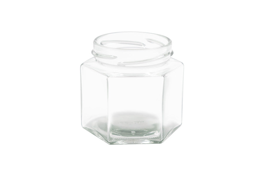 4 oz Clear Glass Hexagon Jar 58 mm Twist / Lug