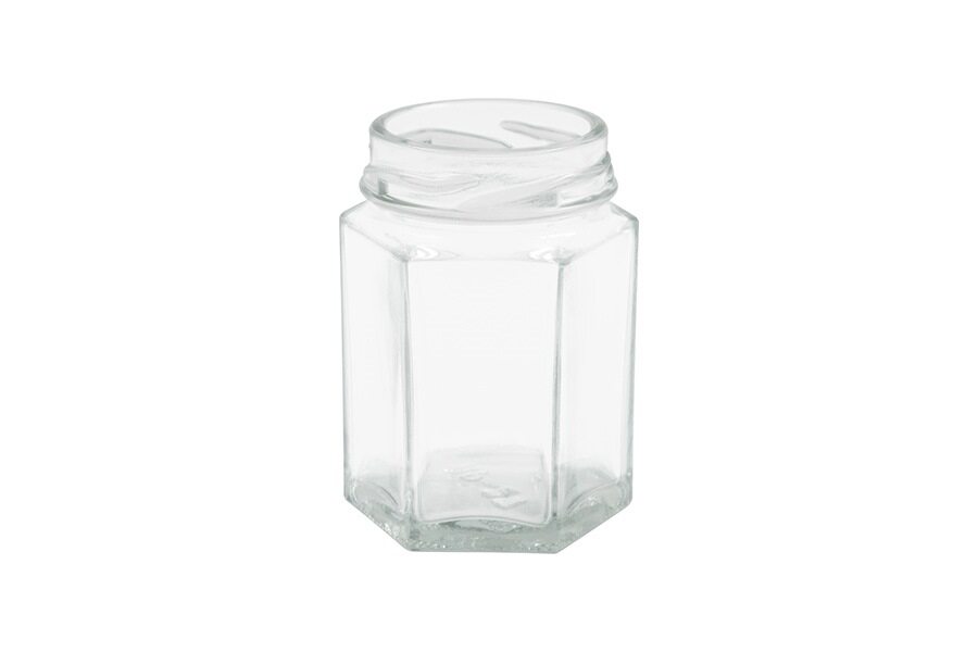 55 ml Clear Glass Hexagon Jar 43 mm Twist / Lug