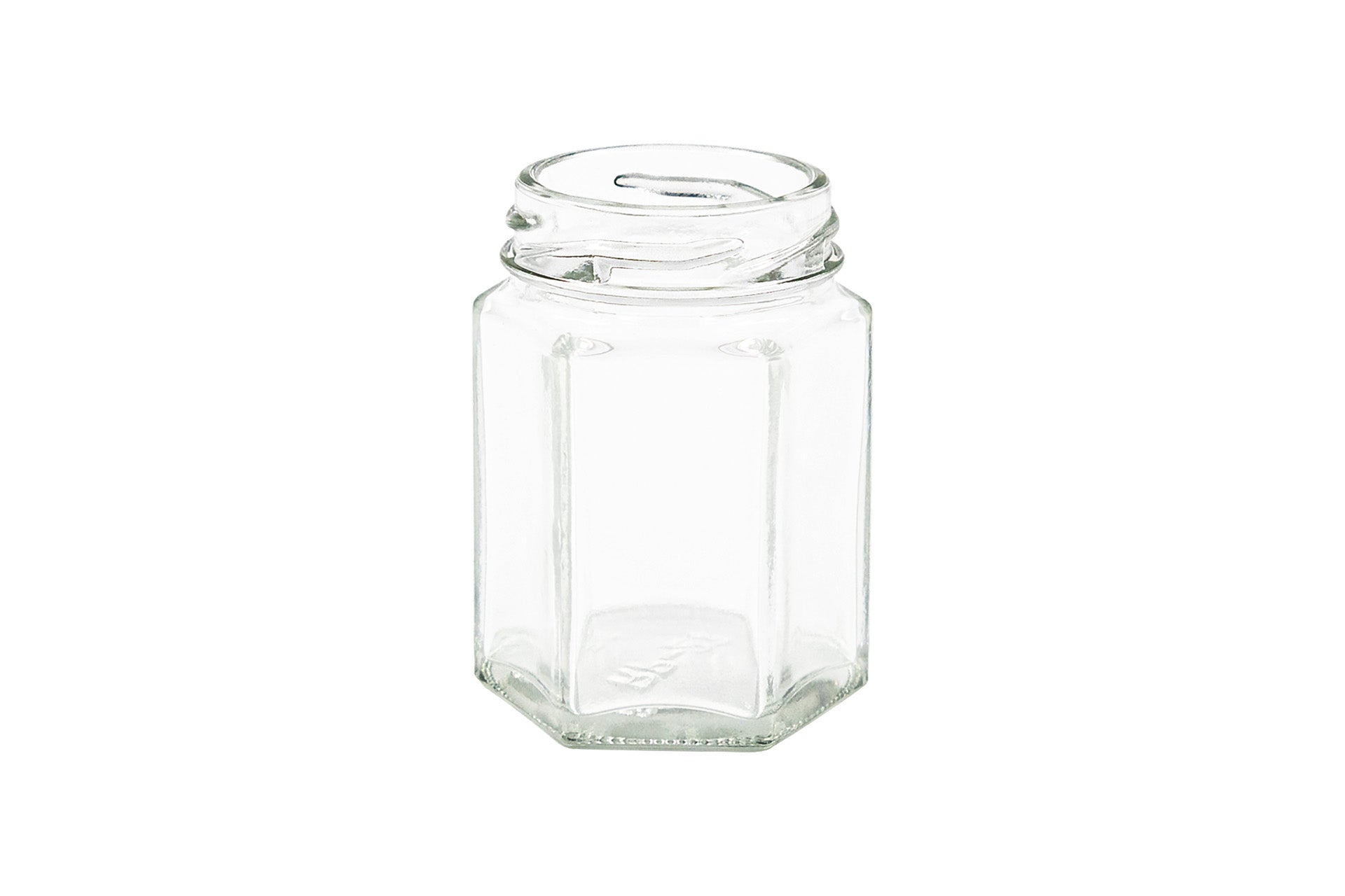 55 ml Clear Glass Hexagon Jar 43 mm Twist / Lug