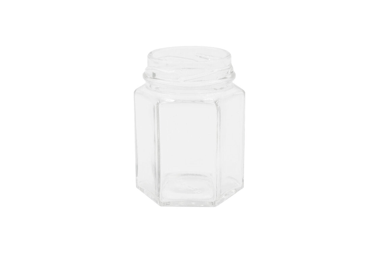 110 ml Clear Glass Hexagon Jar 48 mm Twist / Lug