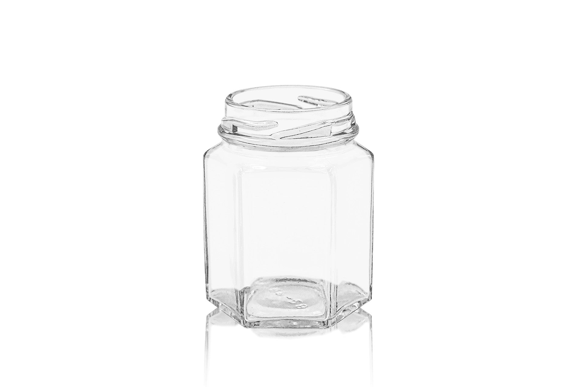 110 ml Clear Glass Hexagon Jar 48 mm Twist / Lug