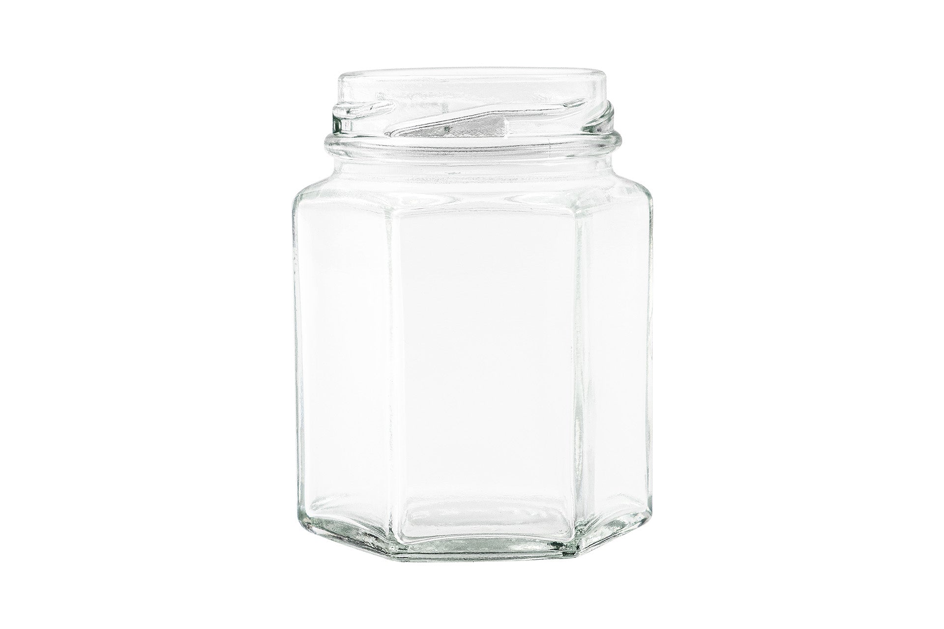 110 ml Clear Glass Oval Hexagon Jar 48-2010