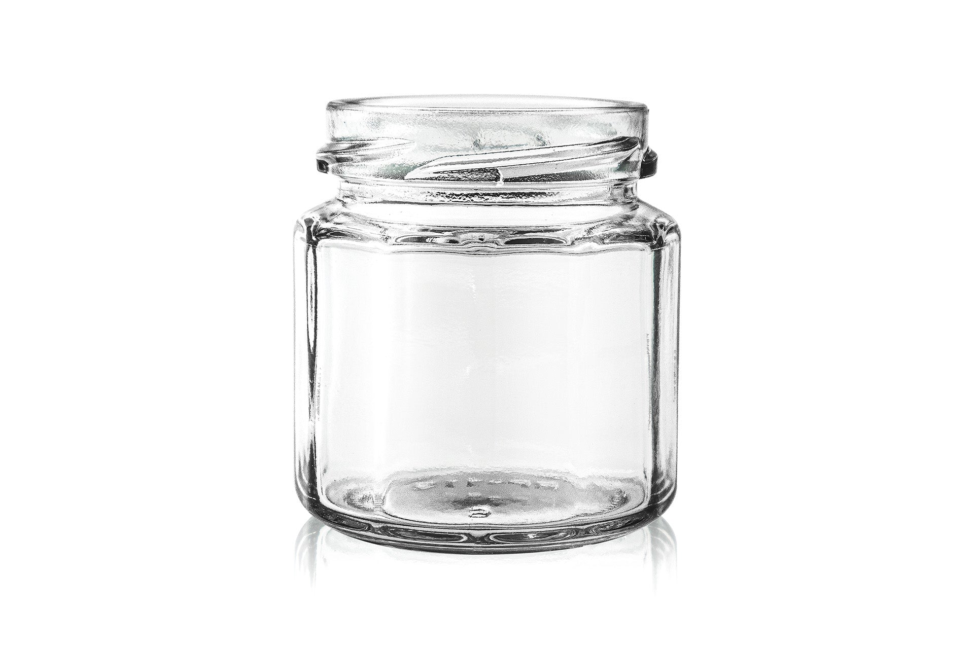 120 ml Clear Glass Facetted Ribbed Jar 53 mm Twist / Lug