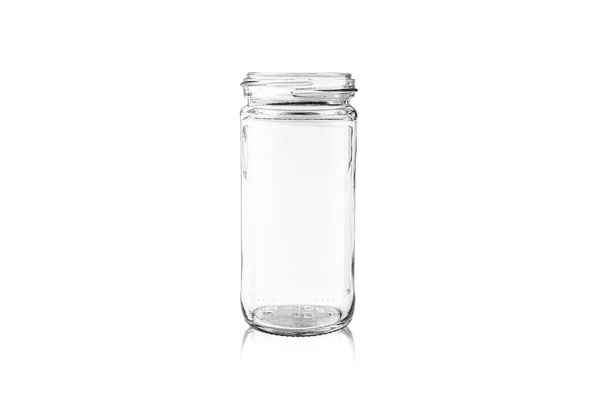 4 oz Clear Glass Round Spice C/W Fitment Finish Jar 48-485