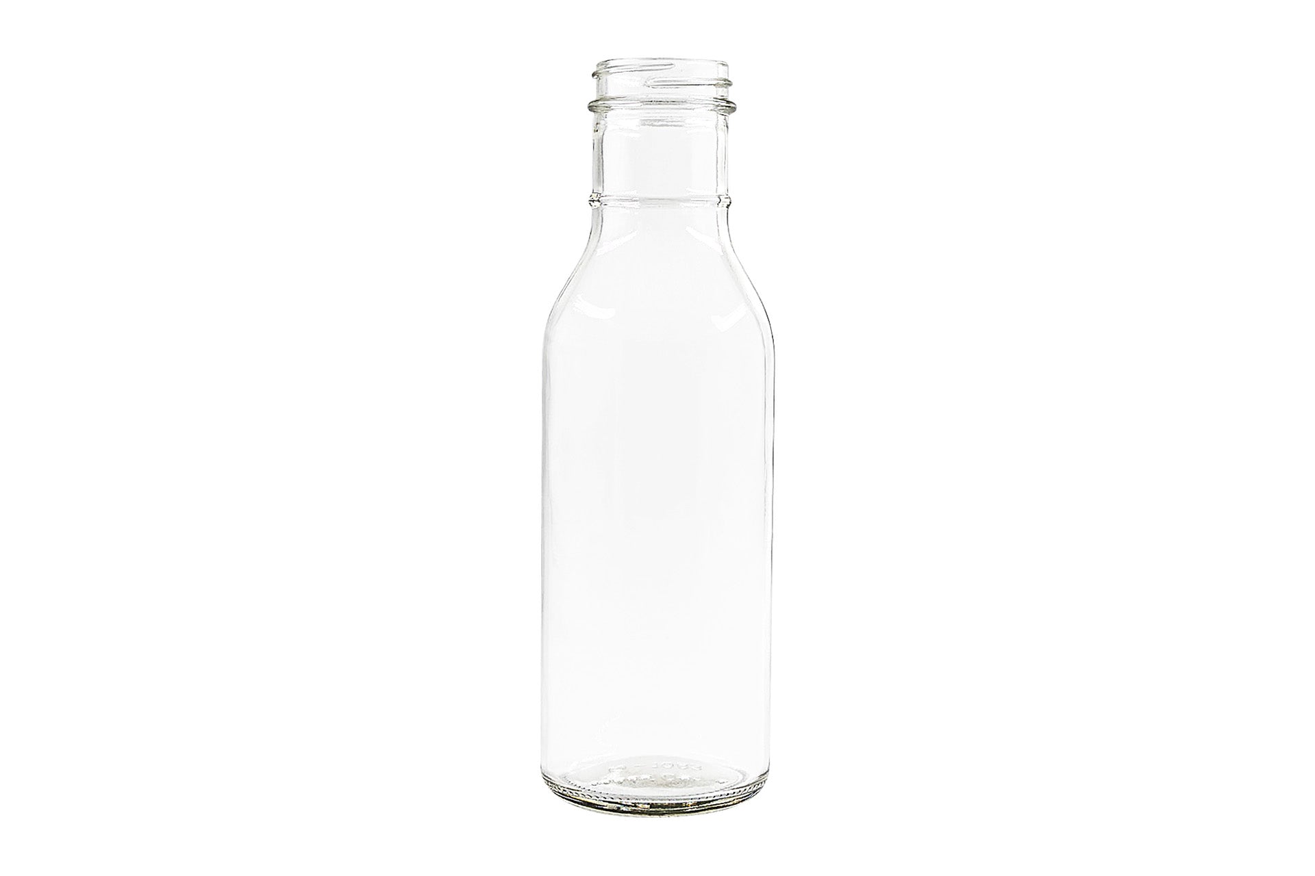 12 oz Clear Glass Round Ring Neck Sauce Bottle 38-400