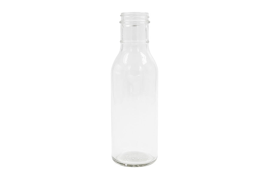 12 oz Clear Glass Ring Neck Sauce Bottle 38-400