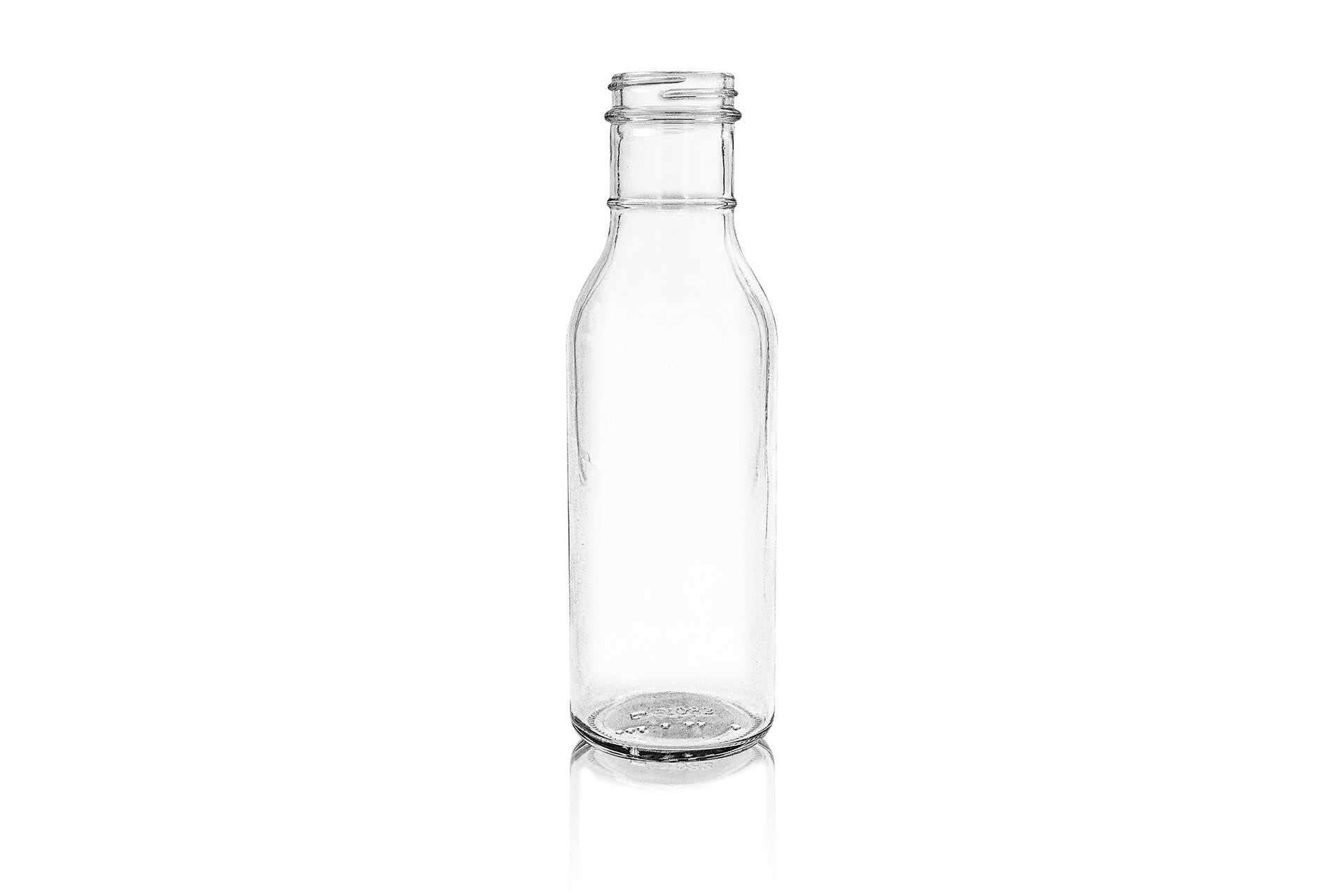 12 OZ Clear Flint Glass Round RING NECK SAUCE Bottle 38-400 (12)