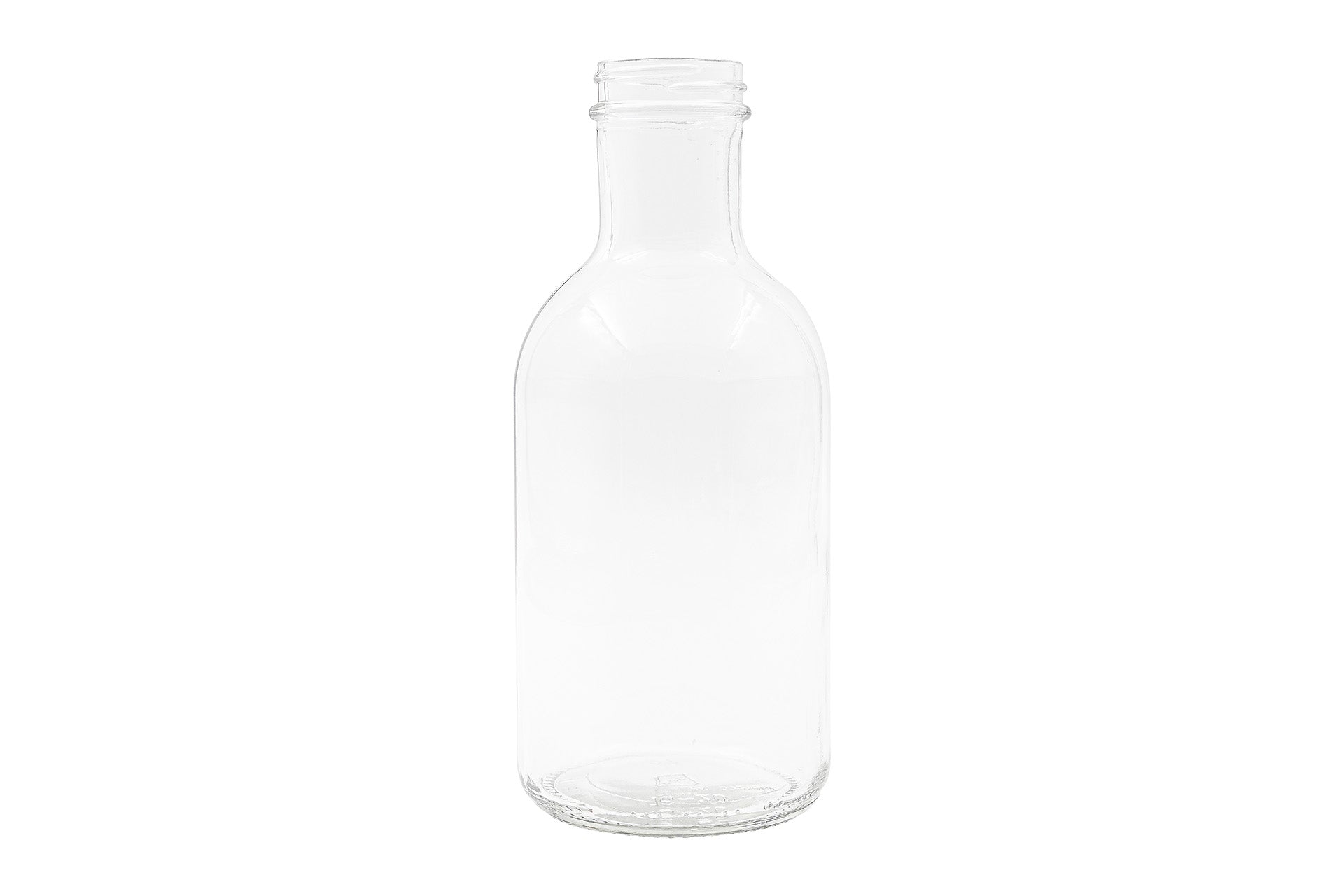 16 oz Clear Glass Round Stout Bottle 38-400