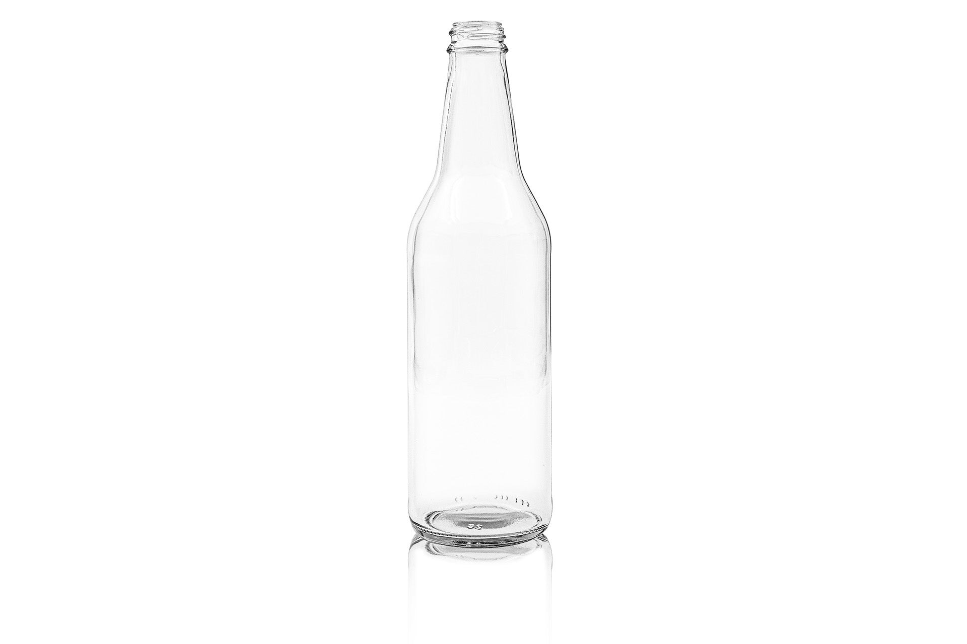 16.9 oz Clear Glass Composite Round Bottle 28mm Fitment Finish