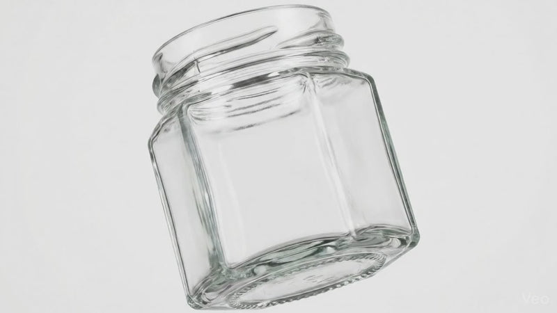 45ml glass clear flint hex jar
