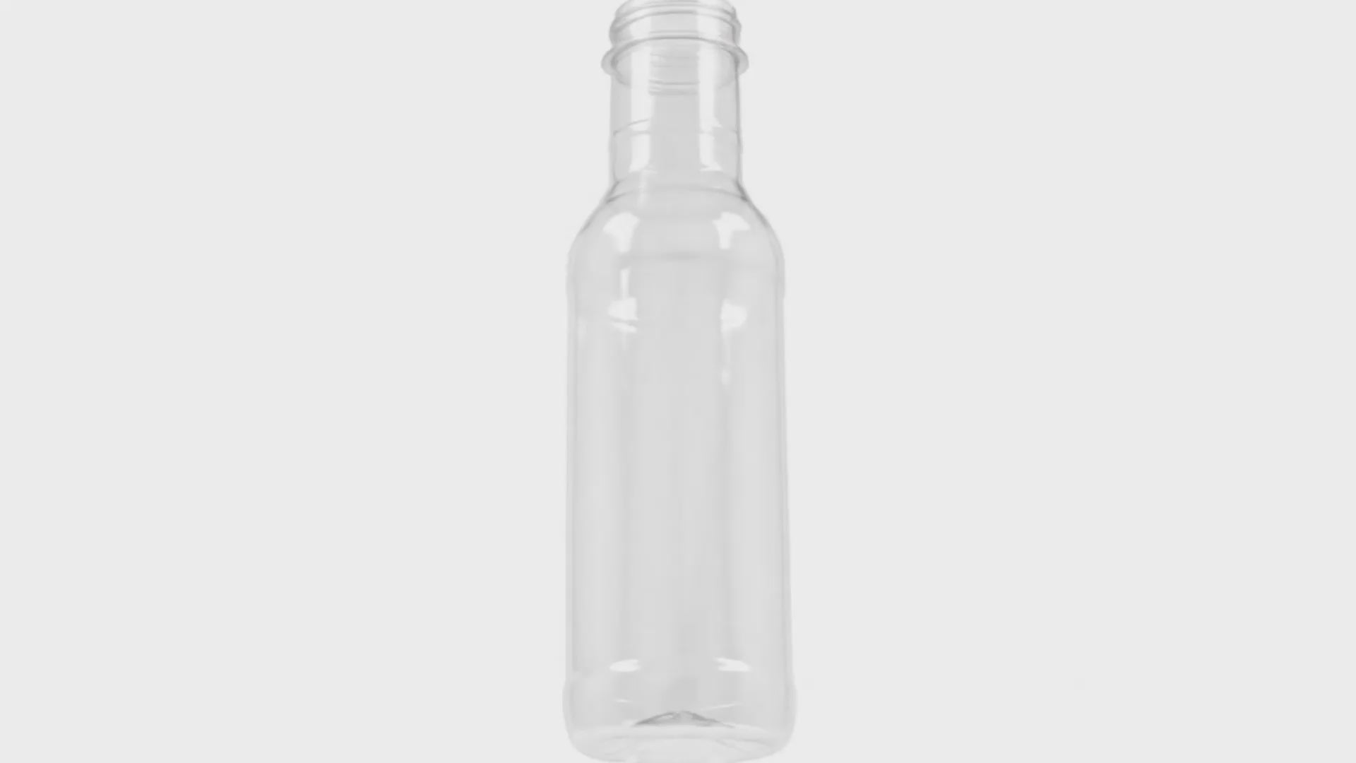 Load video: 12oz clear pet round ringneck bottle