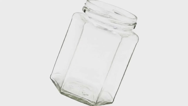 110ml clear flint glass hexagon ja