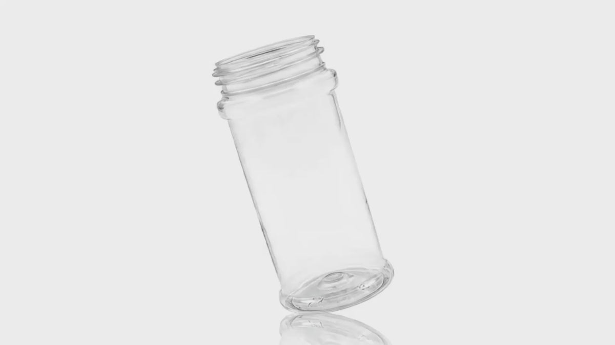 Load video: 16 OZ Clear PVC Round Spice Jar 63-485 (240/15)