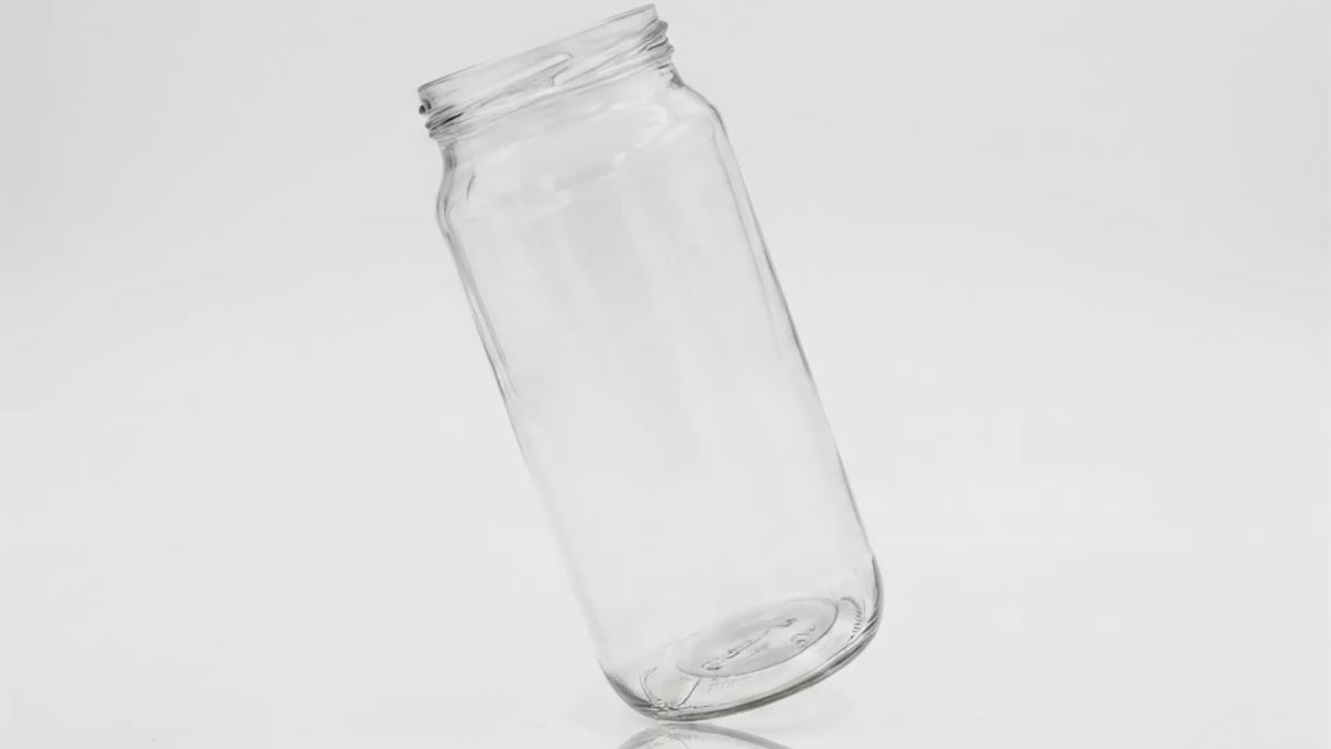 Load video: 16 oz Clear Glass Paragon Jar 63TW