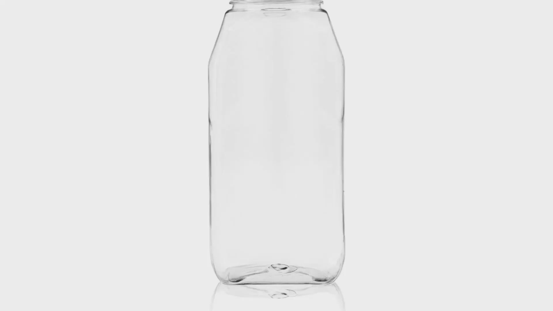 Load video: Clear plastic 1 lb PET Oblong spice jar