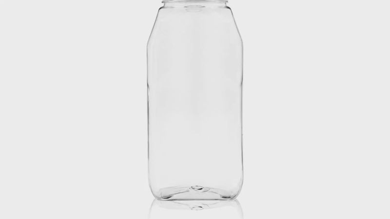 Clear plastic 1 lb PET Oblong spice jar