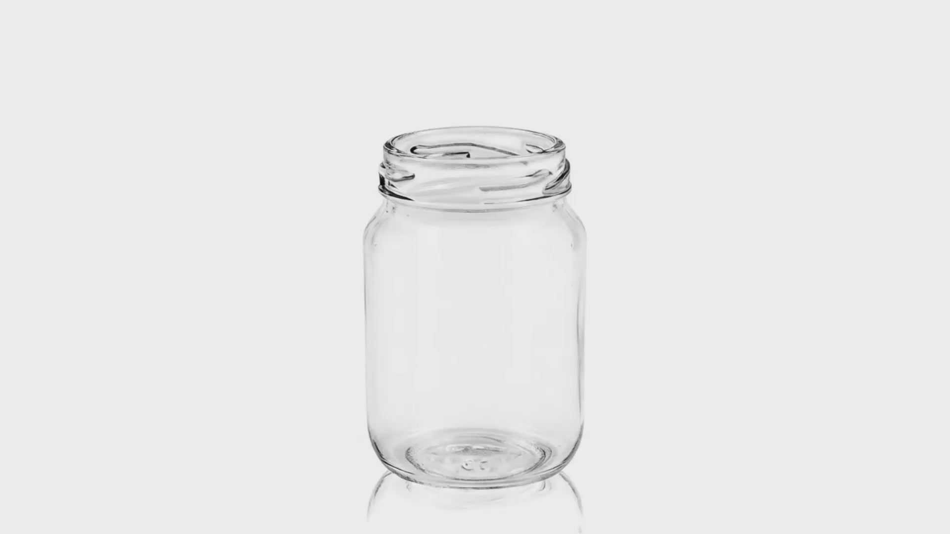 Load video: 125mlclearflintglassrounduniversaljar