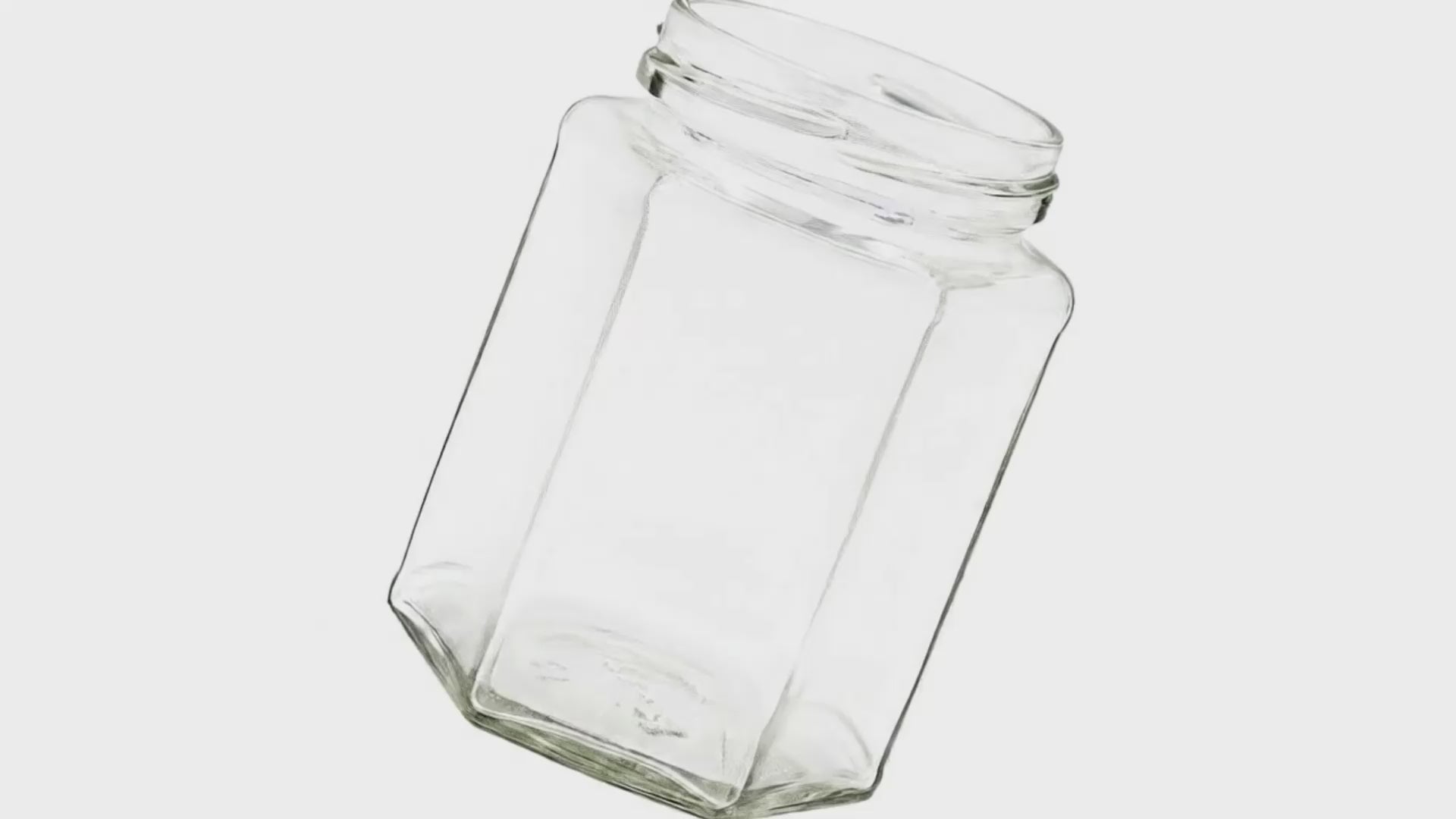 Load video: 55ml glass clear flint hex jar