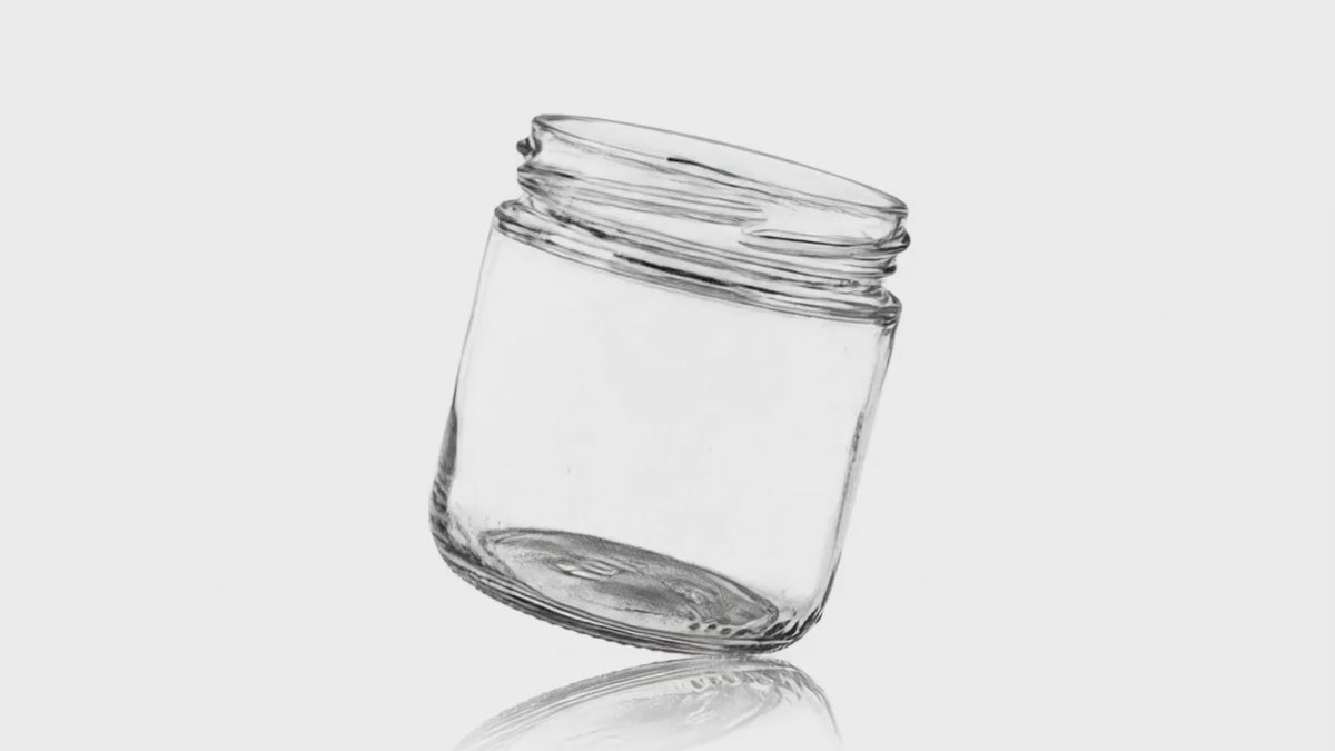 Load video: 7.75 oz Clear Glass Straight Sided Jar 70-2030