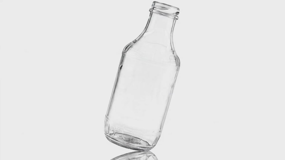 Load video: 16 oz Clear Glass Round Decanter Bottle 38-400