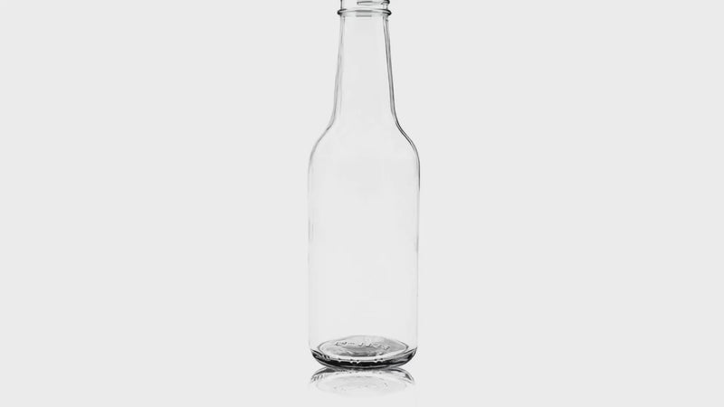 10oz clear flint glass round woozy bottle