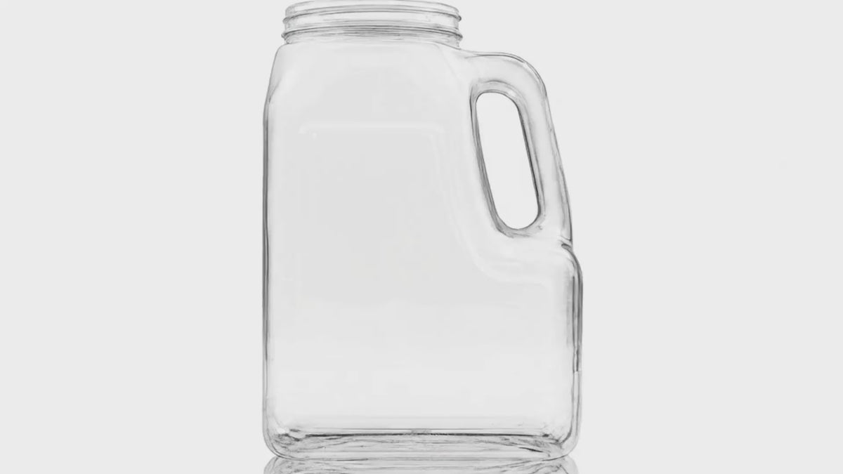Load video: 160 oz Clear PVC Handle Oblong 110-400