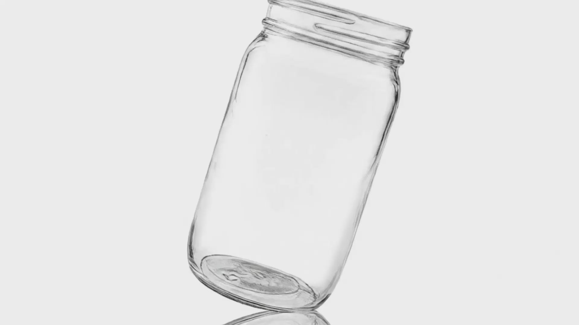 Load video: 16 oz Clear Flint Glass Round Mayonnaise Jar 70-450G